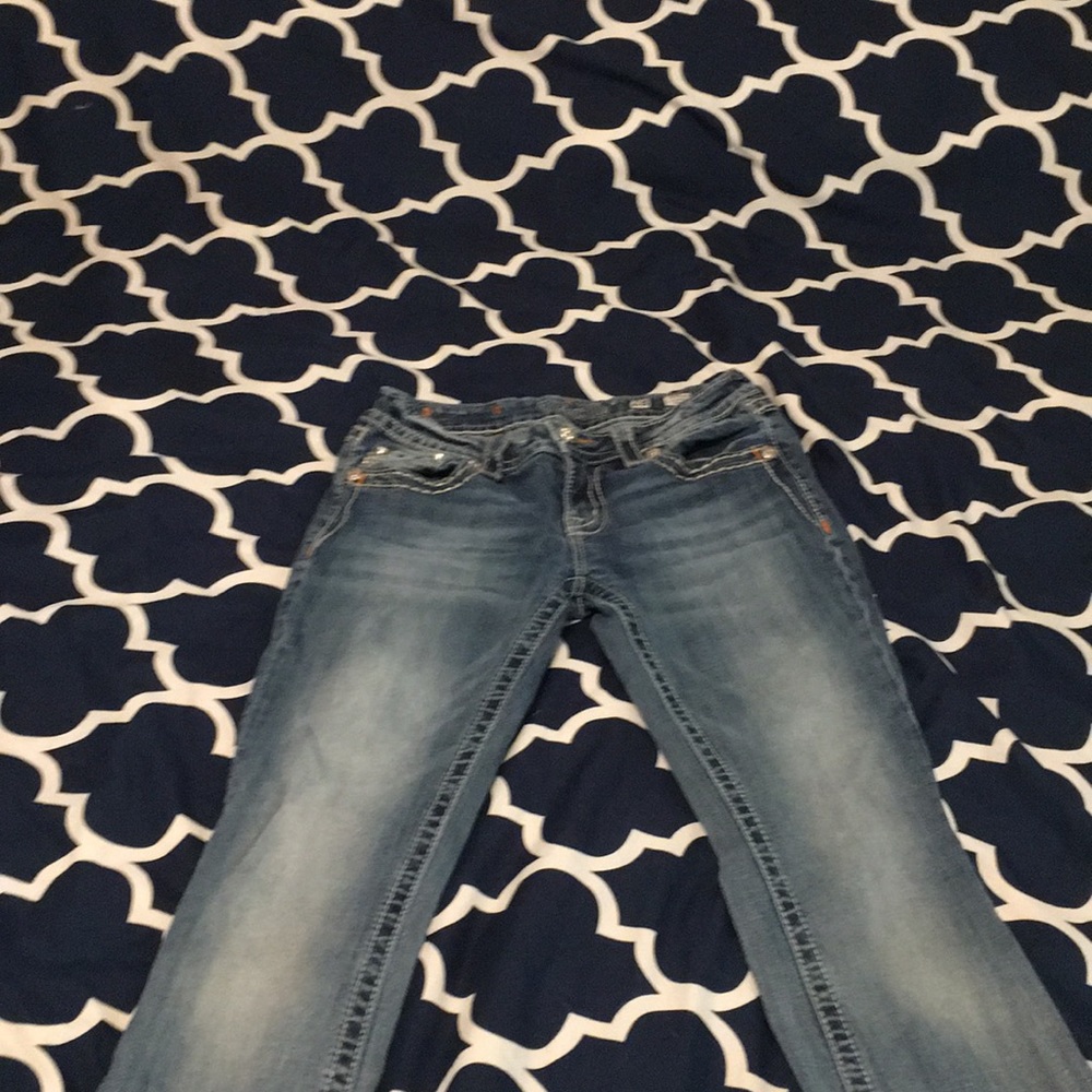 Miss me boot cut blue jeans.